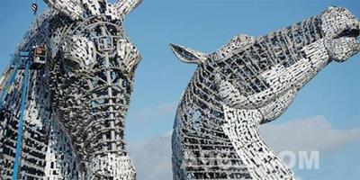 英馬頭形雕塑“Kelpies”即將完工