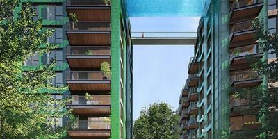 “世界第一”玻璃泳池 凌空飛架于倫敦公寓大樓