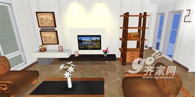 圖賞：實木多層裝飾角櫃美式客廳居室搭配