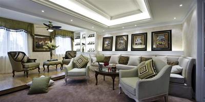 145平優雅歐式風格三居室 沙發顏色擺放非常大氣