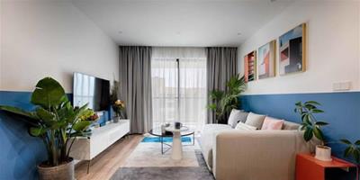 76㎡三室一廳現代簡約風裝修 藍白色調清新又文藝