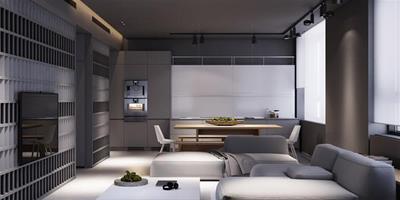 灰色系小公寓室內設計 打造簡單華麗的家居裝飾