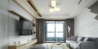 120平米3室2廳簡約裝修 喜歡客廳的磚墻
