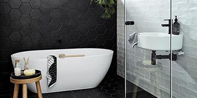 黑色與白色搭配出的浴室 看起來更美觀時尚