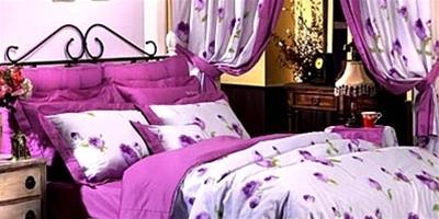 紫色布藝床品裝扮最女人的臥室
