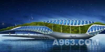 比利時建筑師文森特卡勒博設計作品：鯨魚形漂浮公園