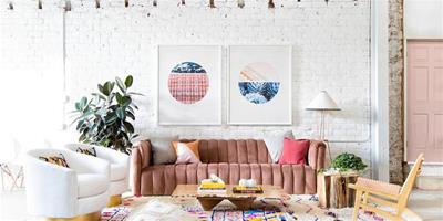 兼收并蓄的磚墻客廳設計:色彩和圖案的別致融合