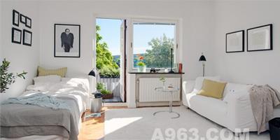 瑞典哥德堡26平方米純白小公寓設計