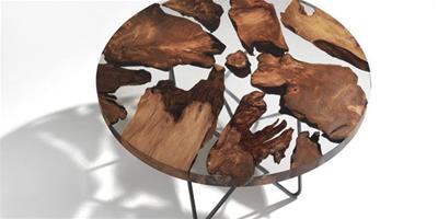 迷人光影，杉木打造的漂浮木材桌