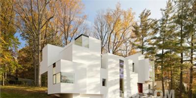 住宅設計欣賞：美國不規則白色別墅設計