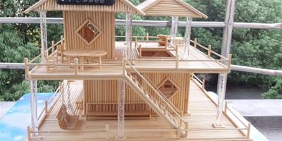 DIY手工製作小木屋 一次性筷子的大用處