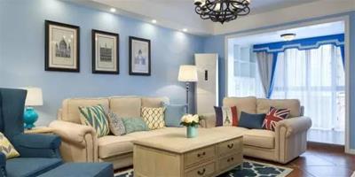 110平淡藍美式三居室 超清爽優雅的房子